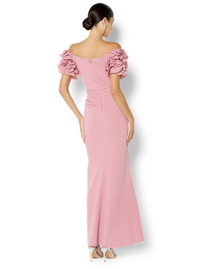 Diana Pink Ruffle Sleeve Gown