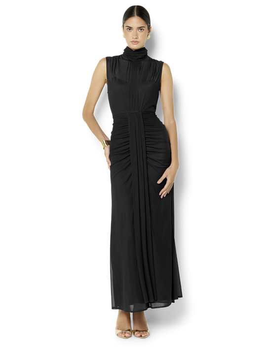 Dominique Black Mesh Gown