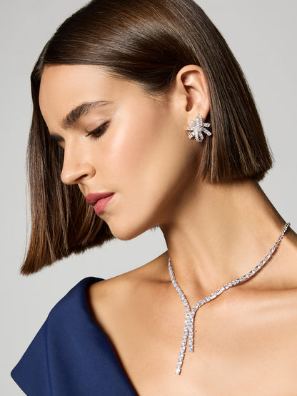 Connie Silver Crystal Earrings