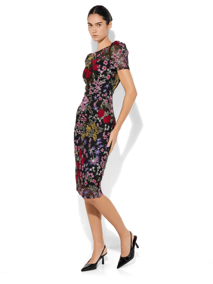 Easton Multicolour Embroidered Dress by Montique