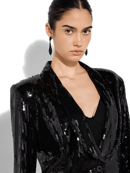 Edie Black Crystal Earrings by Montique