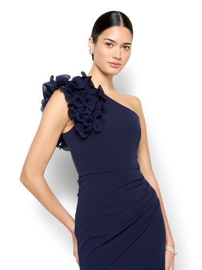 Elle Navy One Shoulder Gown
