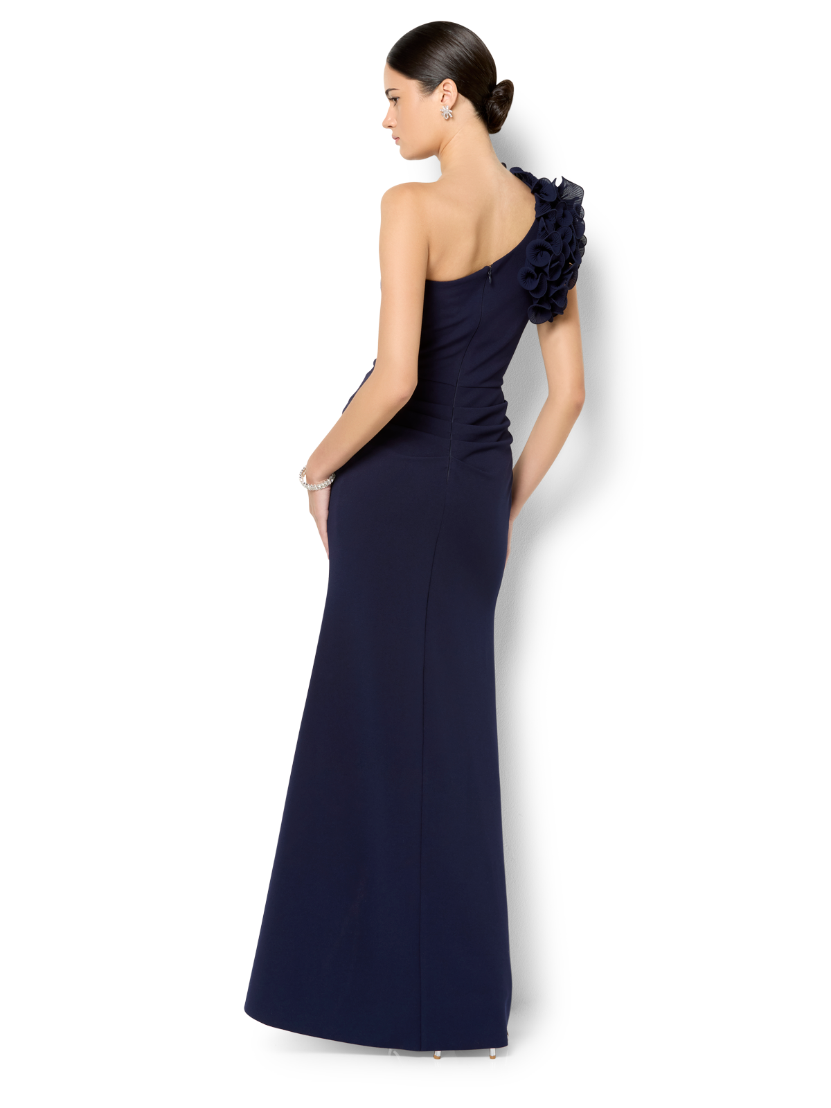 Elle Navy One Shoulder Gown
