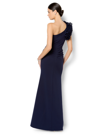 Elle Navy One Shoulder Gown