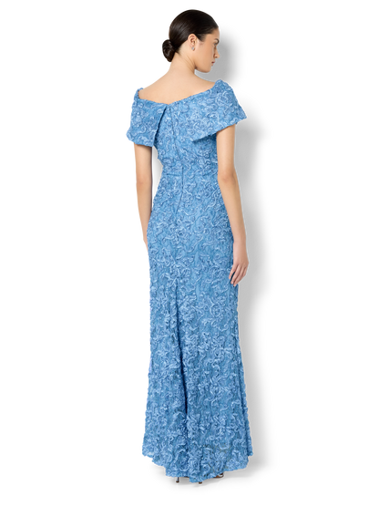 Emerson Sky Blue Off The Shoulder Gown