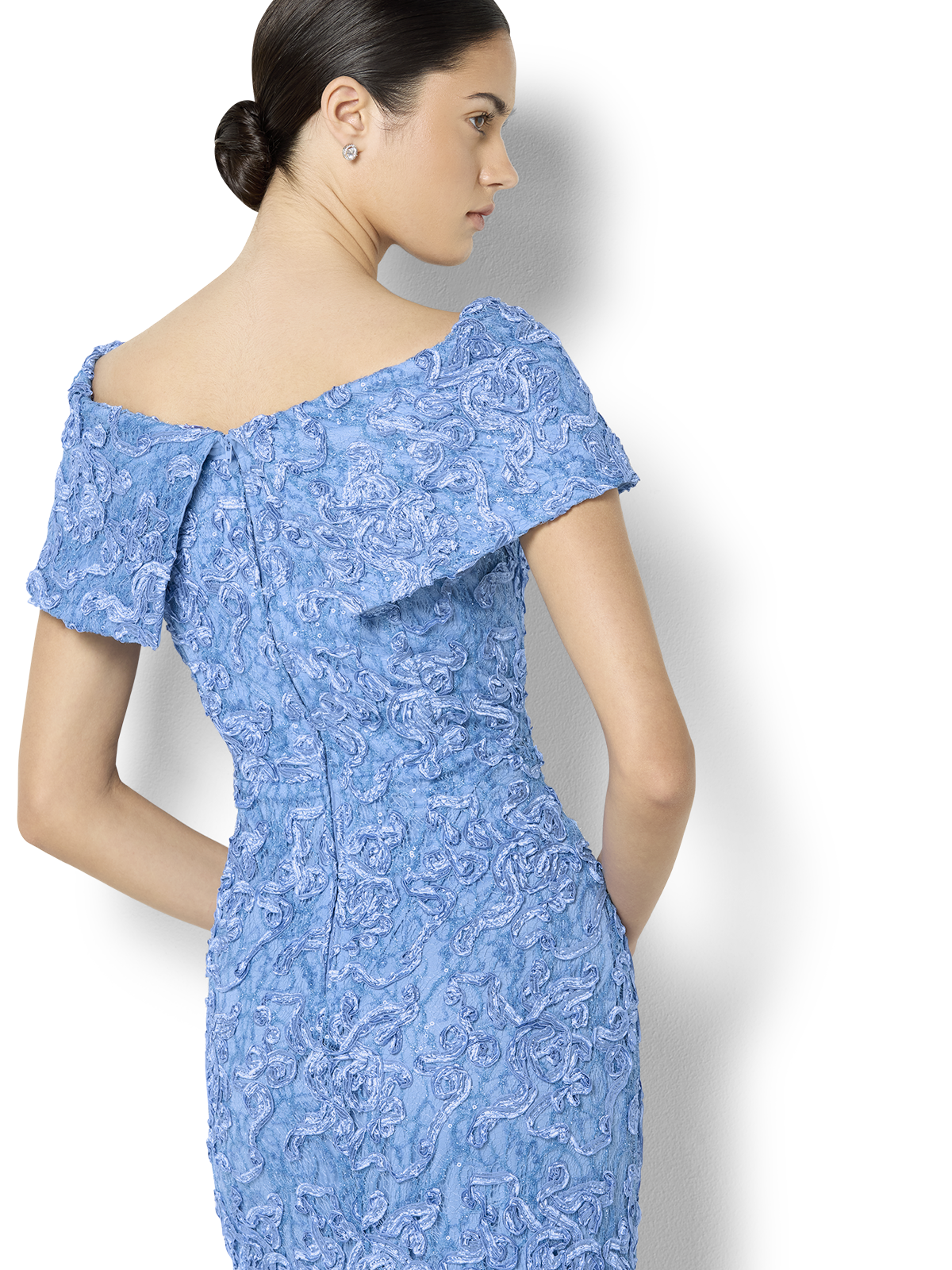 Emerson Sky Blue Off The Shoulder Gown