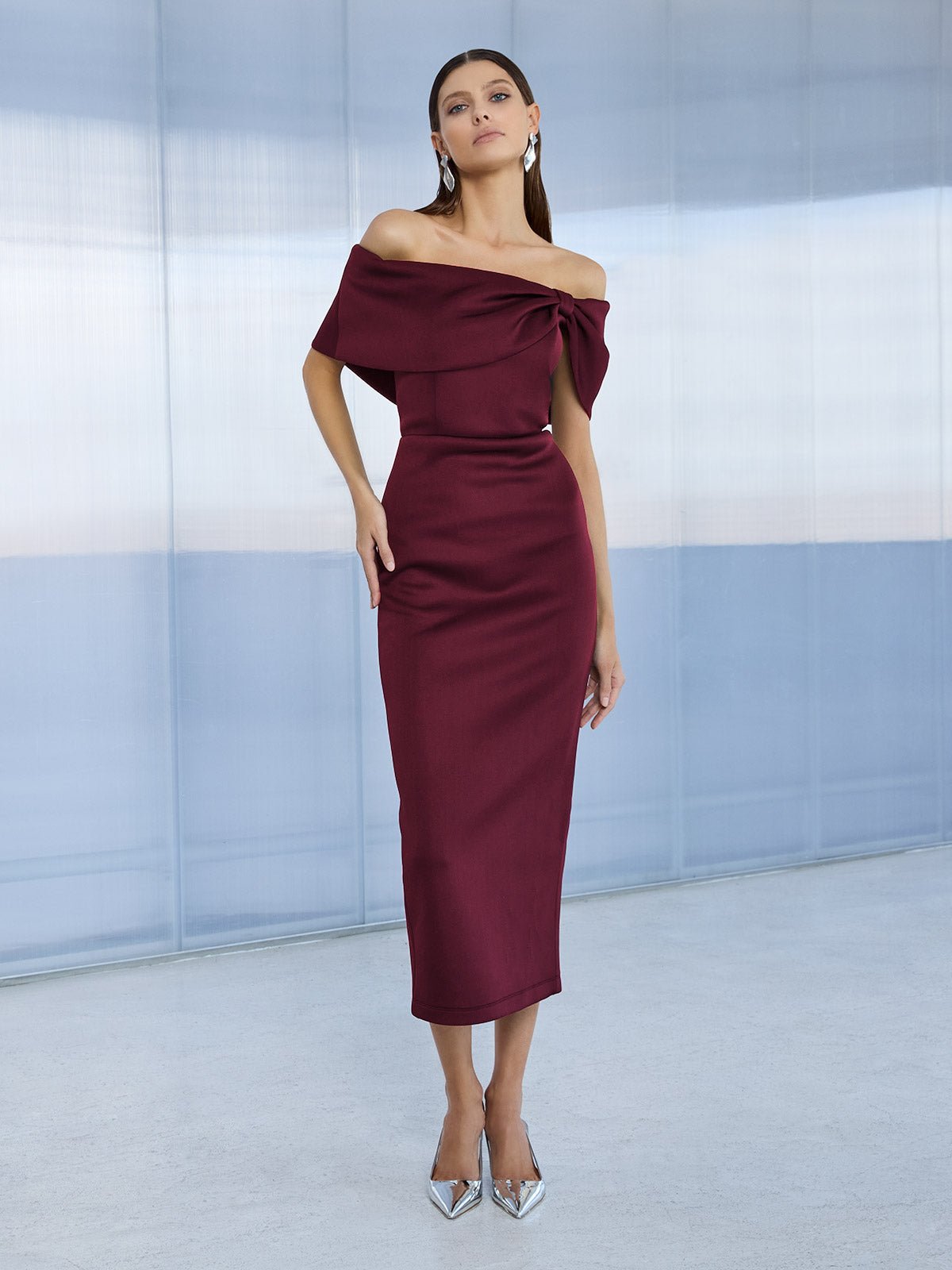 Finlay Merlot Cocktail Dress by Montique