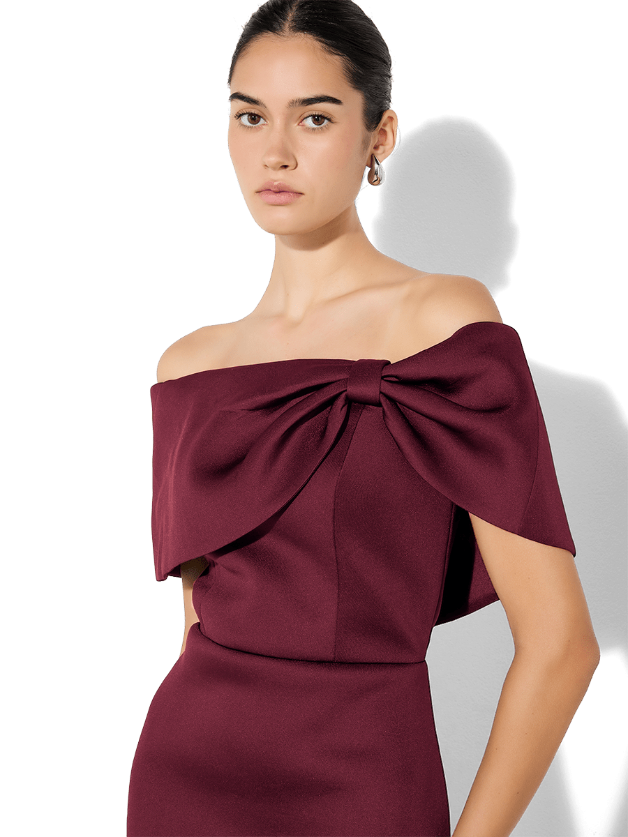 Finlay Merlot Cocktail Dress by Montique