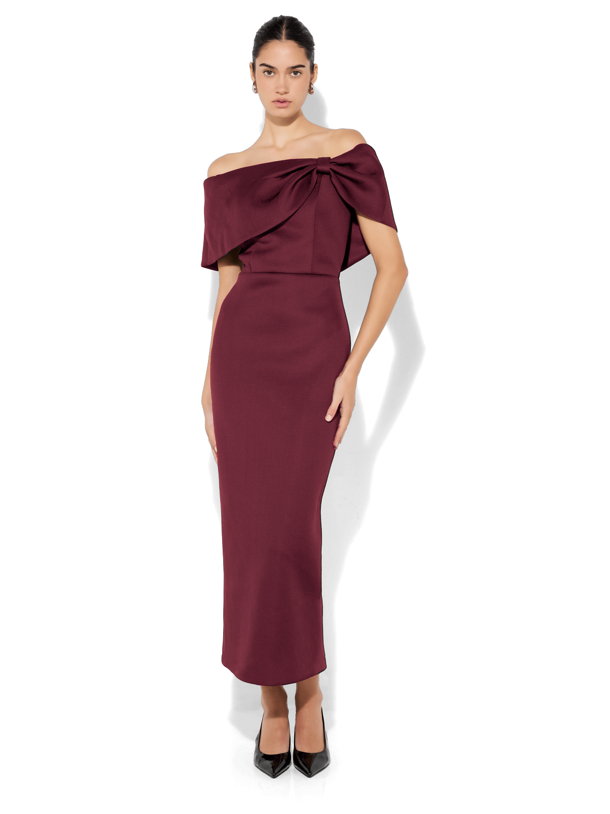 Finlay Merlot Cocktail Dress by Montique