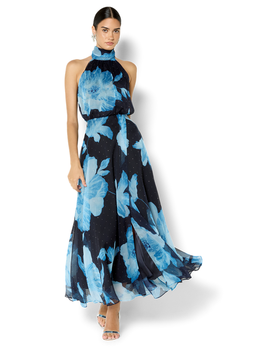 Florian Navy Printed Maxi