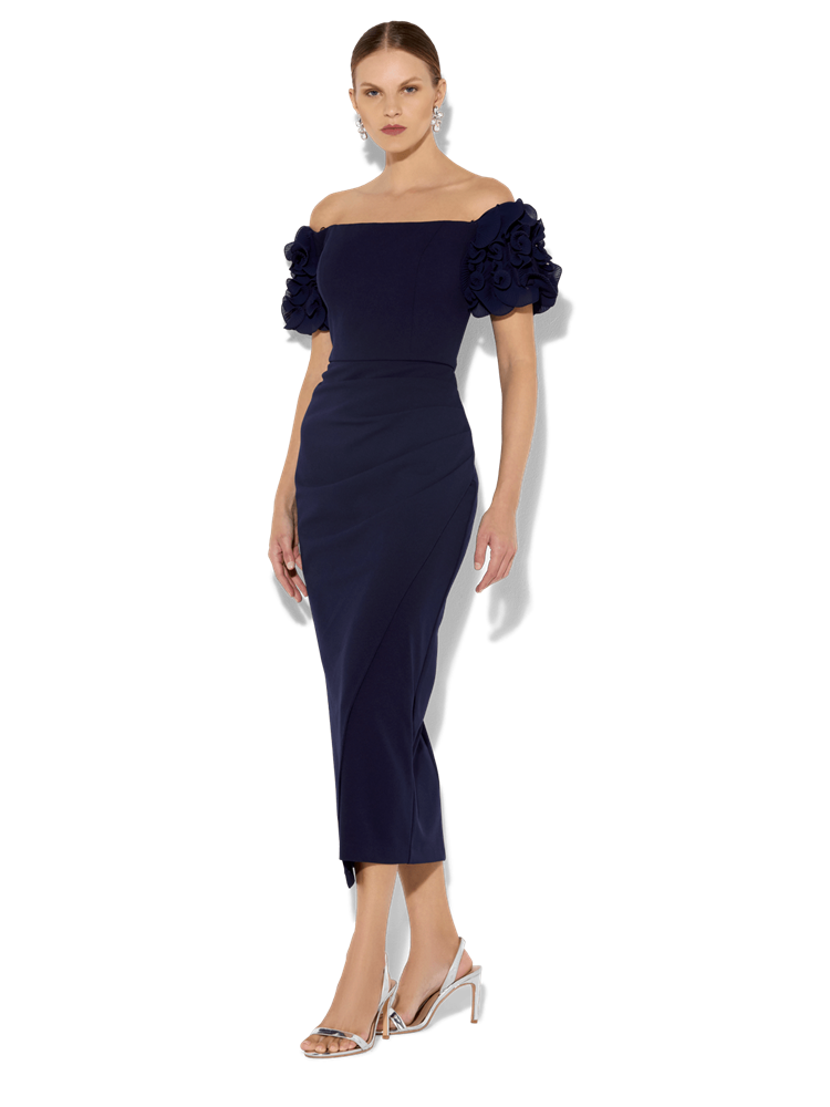 navy cocktail dress australia Navy Blue Tea Length Dress