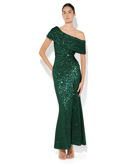 Grace Emerald Sequin Gown by Montique