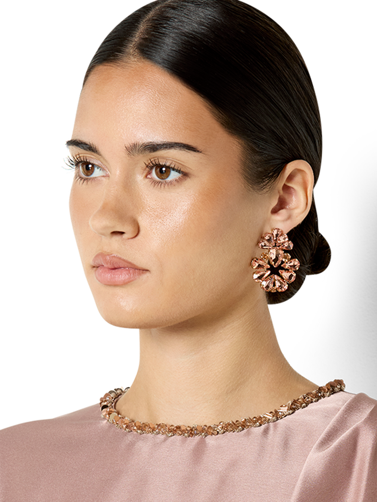Hugo Rose Gold Crystal Earrings