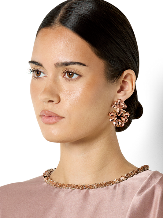 Hugo Rose Gold Crystal Earrings