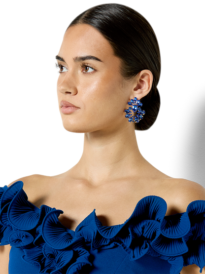 Hugo Blue Crystal Earrings