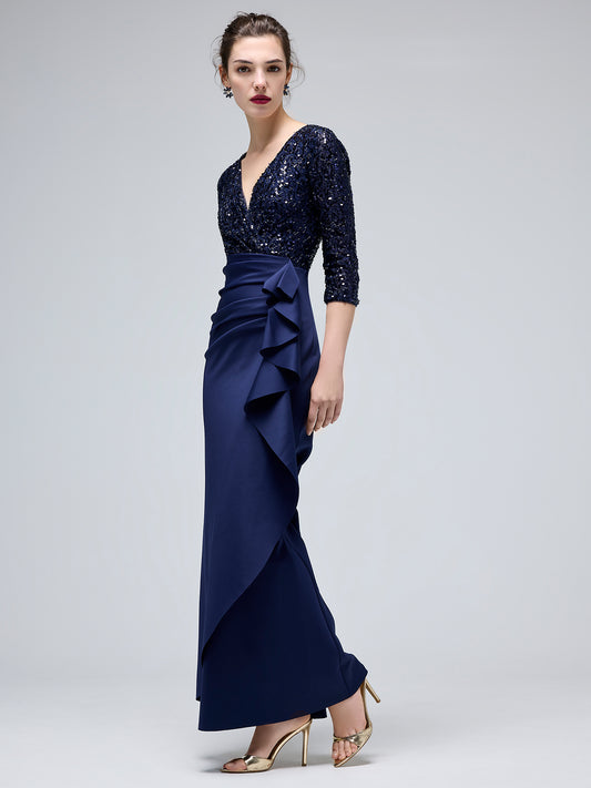 Jules Navy Sequin Gown