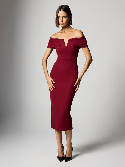 Kadence Merlot Strapless Dress
