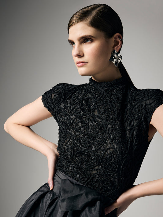 Kalli Black Lace Top