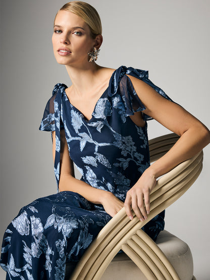 Kavari Navy Sky Maxi Dress