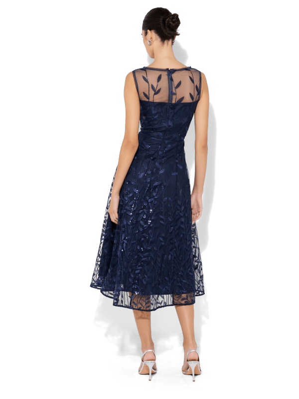 Kourtney Navy Embroidered Dress – Montique