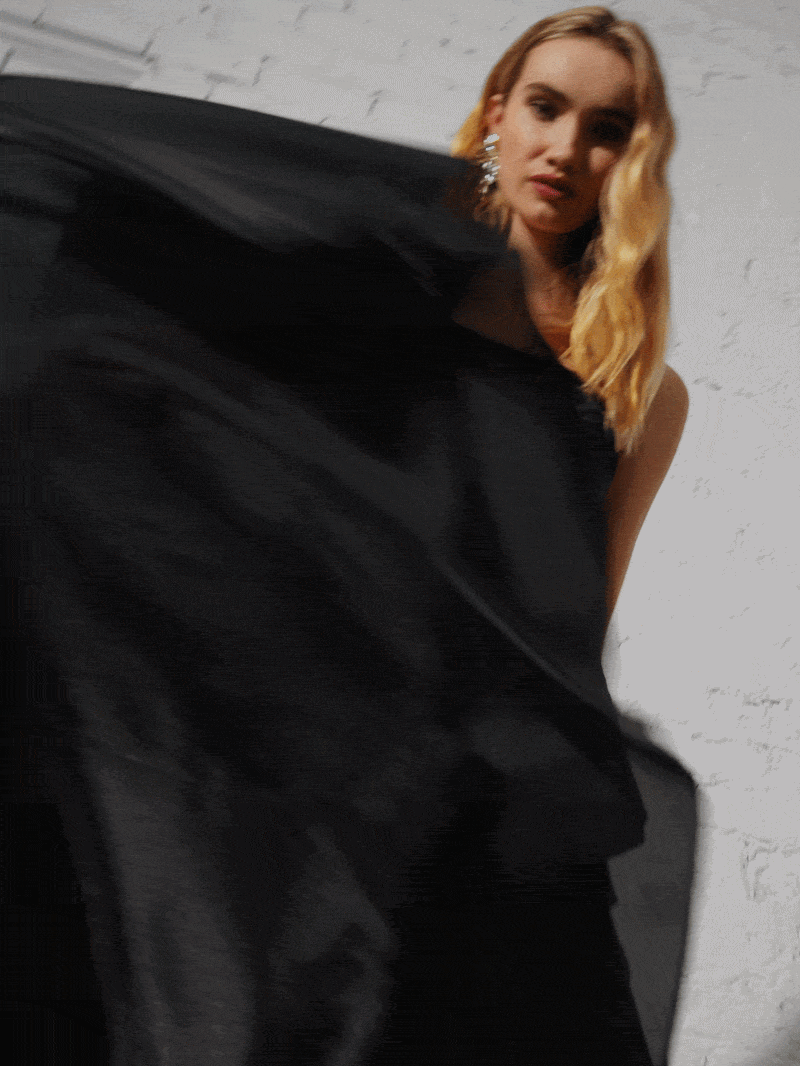 Lila Black Organza Gown