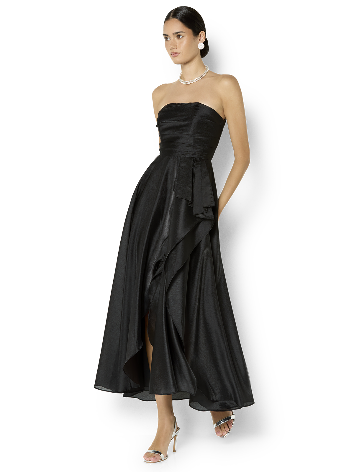 Lila Black Organza Gown