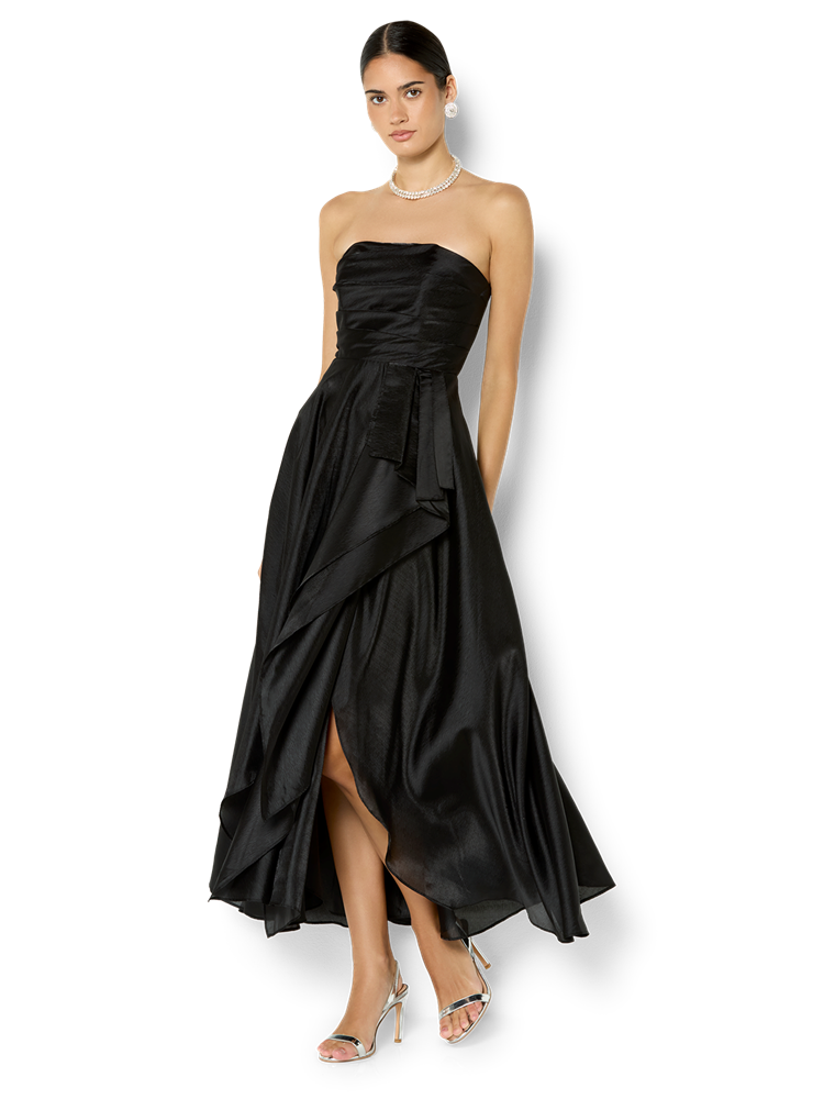 Lila Black Organza Gown