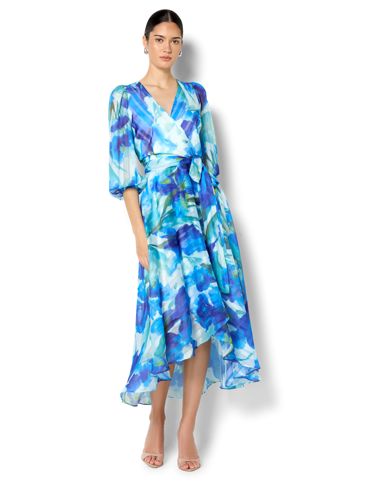 Loreta Sapphire Floral Print Dress