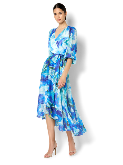 Loreta Sapphire Floral Print Dress