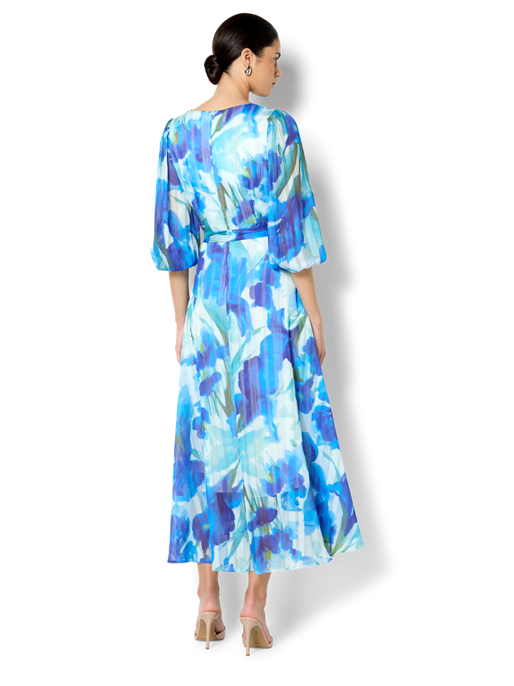 Loreta Sapphire Floral Print Dress
