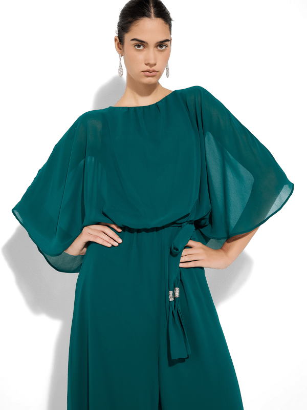 Lucien Emerald Chiffon Jumpsuit Montique Clothing