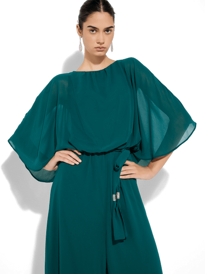 Lucien Emerald Chiffon Jumpsuit by Montique