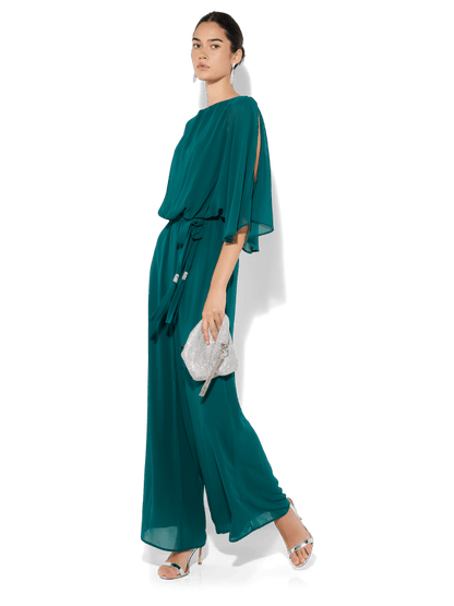 Lucien Emerald Chiffon Jumpsuit by Montique
