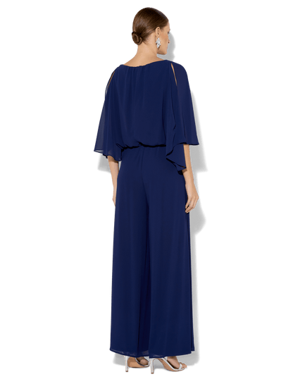 Lucien Navy Chiffon Jumpsuit
