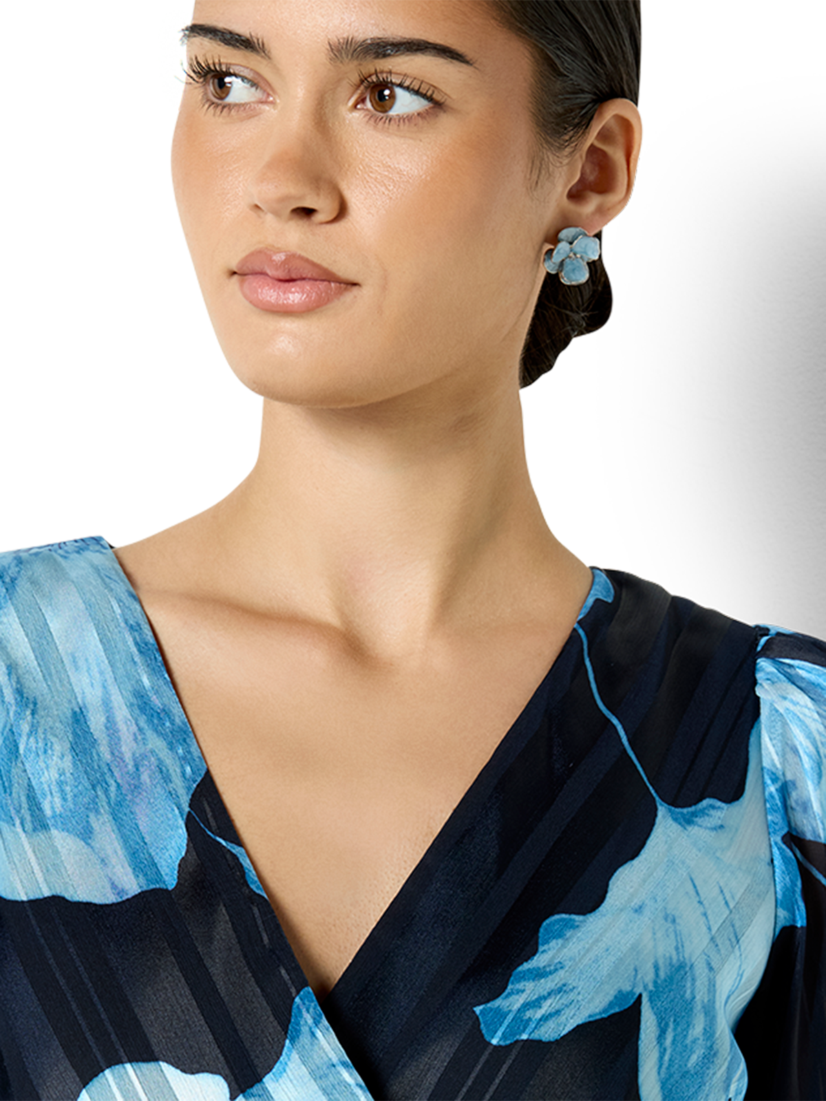 Marion Blue Floral Ceramic Earrings