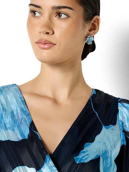 Marion Blue Floral Ceramic Earrings