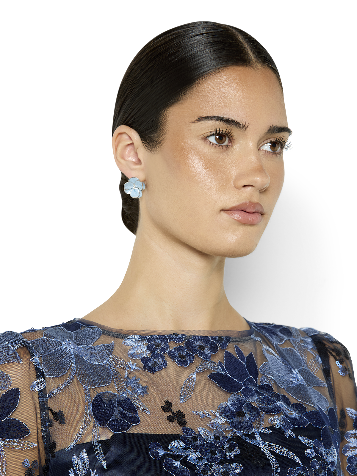 Marion Blue Floral Ceramic Earrings