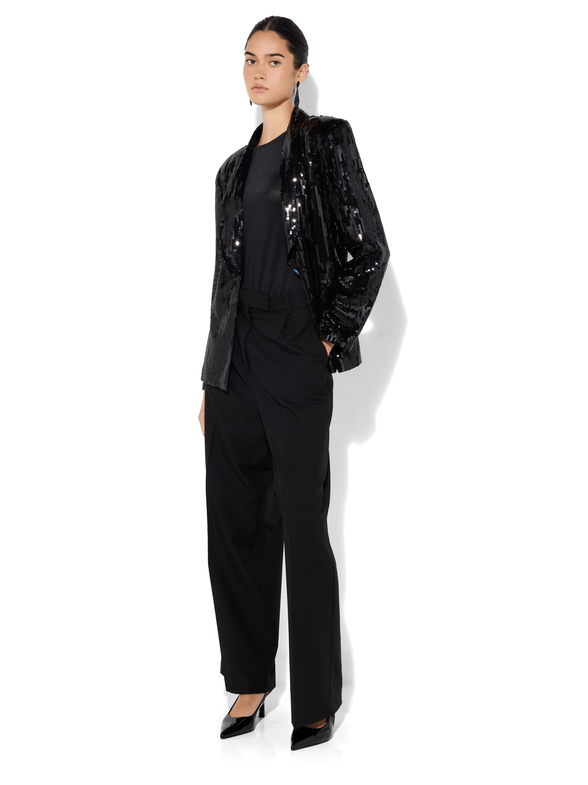 Olivia Black Sequin Blazer by Montique
