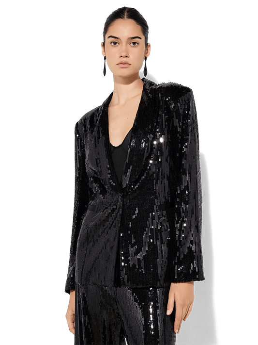 Olivia Black Sequin Blazer by Montique
