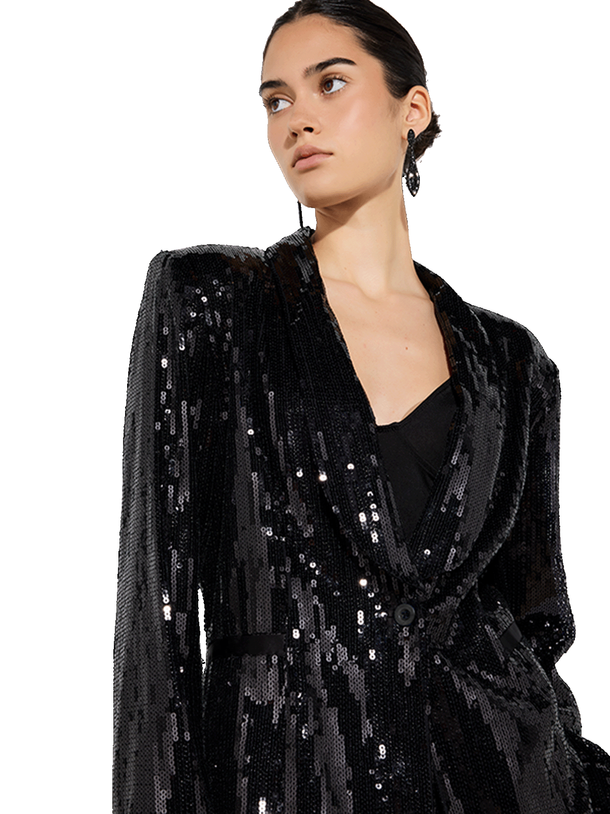 Olivia Black Sequin Blazer by Montique