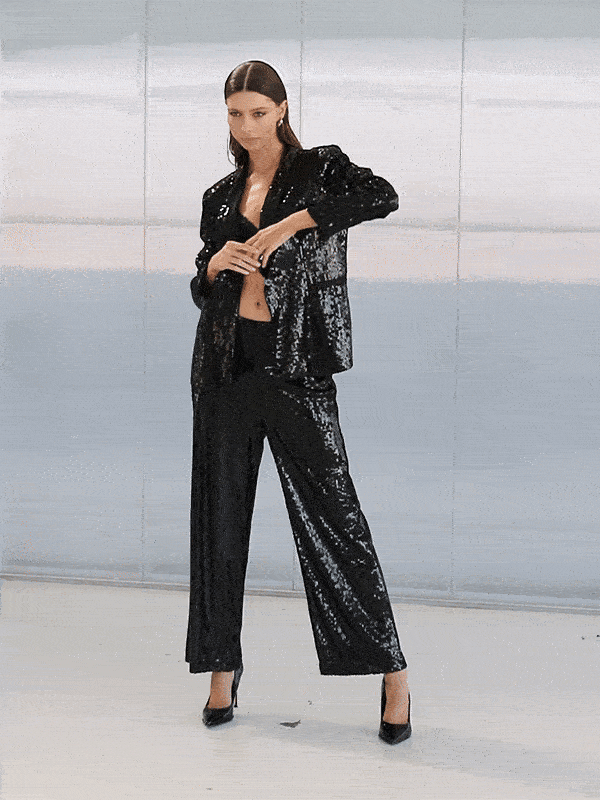 Olivia Black Sequin Blazer by Montique
