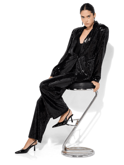 Olivia Black Sequin Blazer by Montique