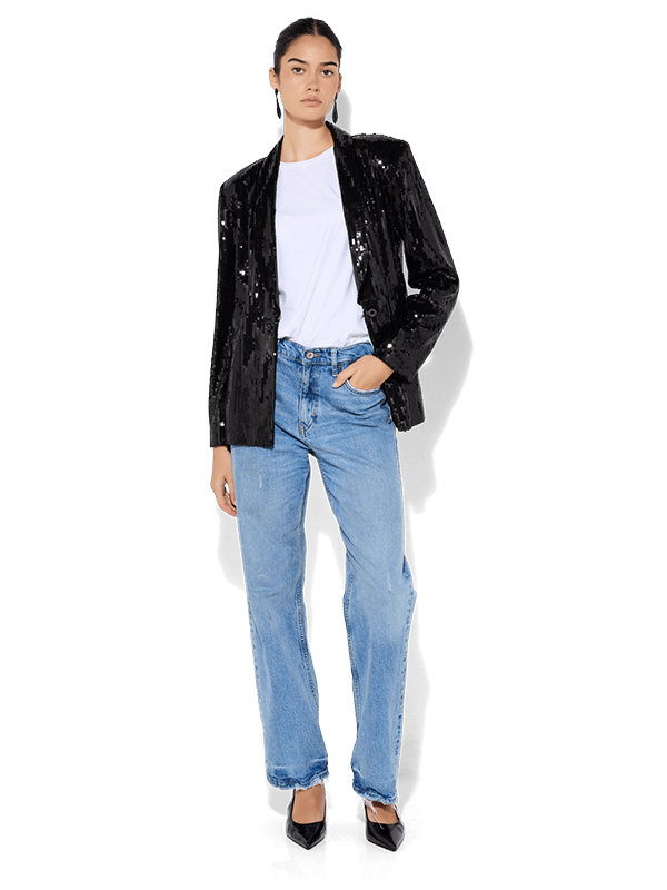 Olivia Black Sequin Blazer by Montique