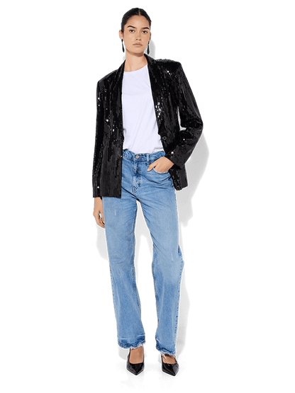 Olivia Black Sequin Blazer by Montique