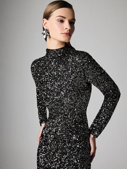 Rapture Black Sequin Gown