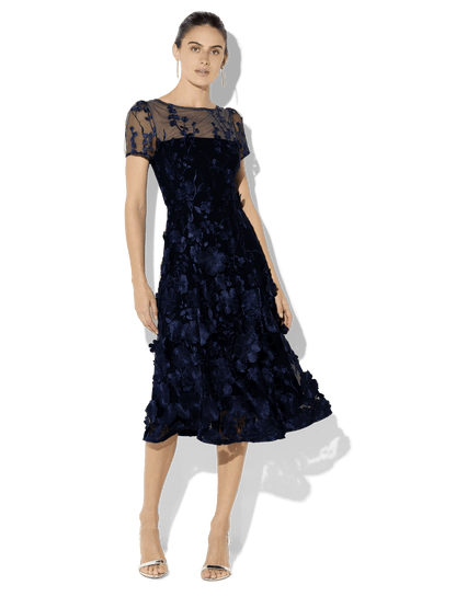 Reece Navy Embroidered Dress