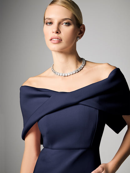 Regina Navy Off The Shoulder Dress