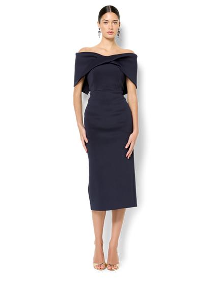 Regina Navy Off The Shoulder Dress