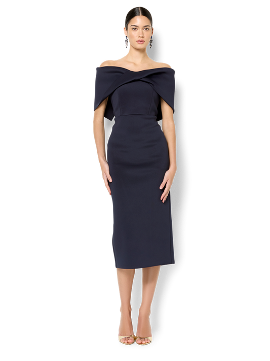 Regina Navy Off The Shoulder Dress