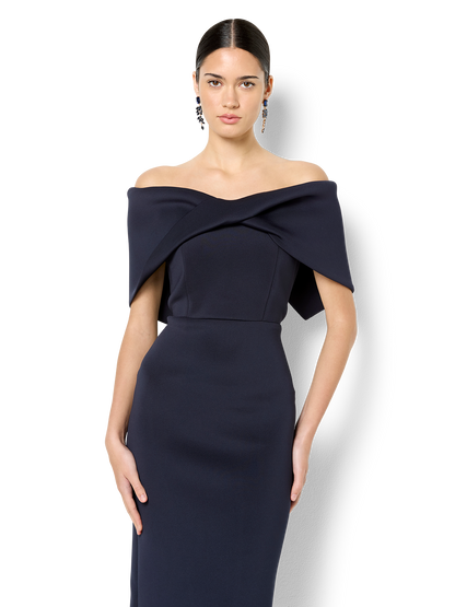 Regina Navy Off The Shoulder Dress